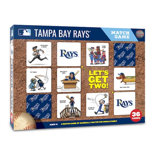 Major League Baseball Licensed Memory Match Game By Youthefan in Tampa Bay Rays | 2.5" x 2.5" | Michaels®